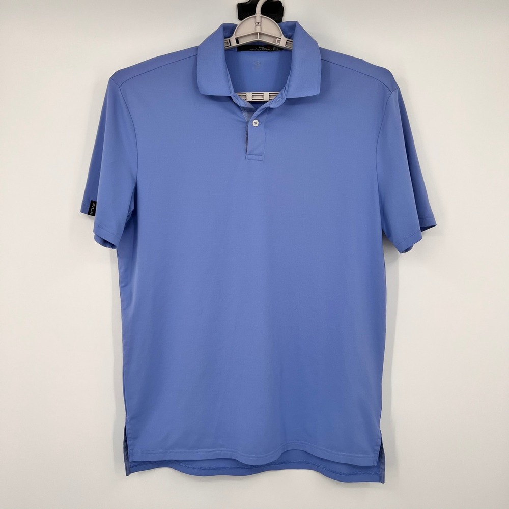 RLX Ralph Lauren Mens Blue Performance Golf Polo Shirt Size M Stretch